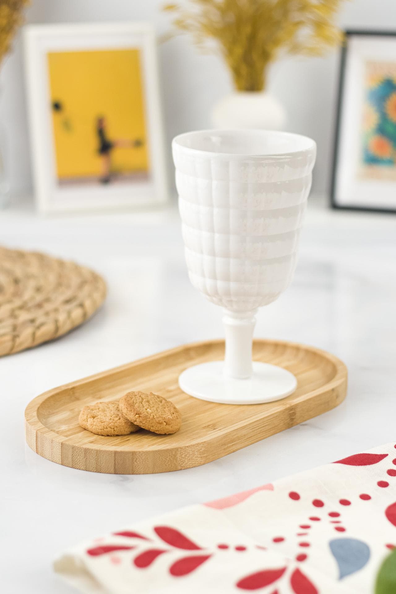 Allegra Beyaz Kadeh Bardak - 450 ml Tekli Akrilik Malzeme - Cam Değildir Kırılmaya Dayanıklı