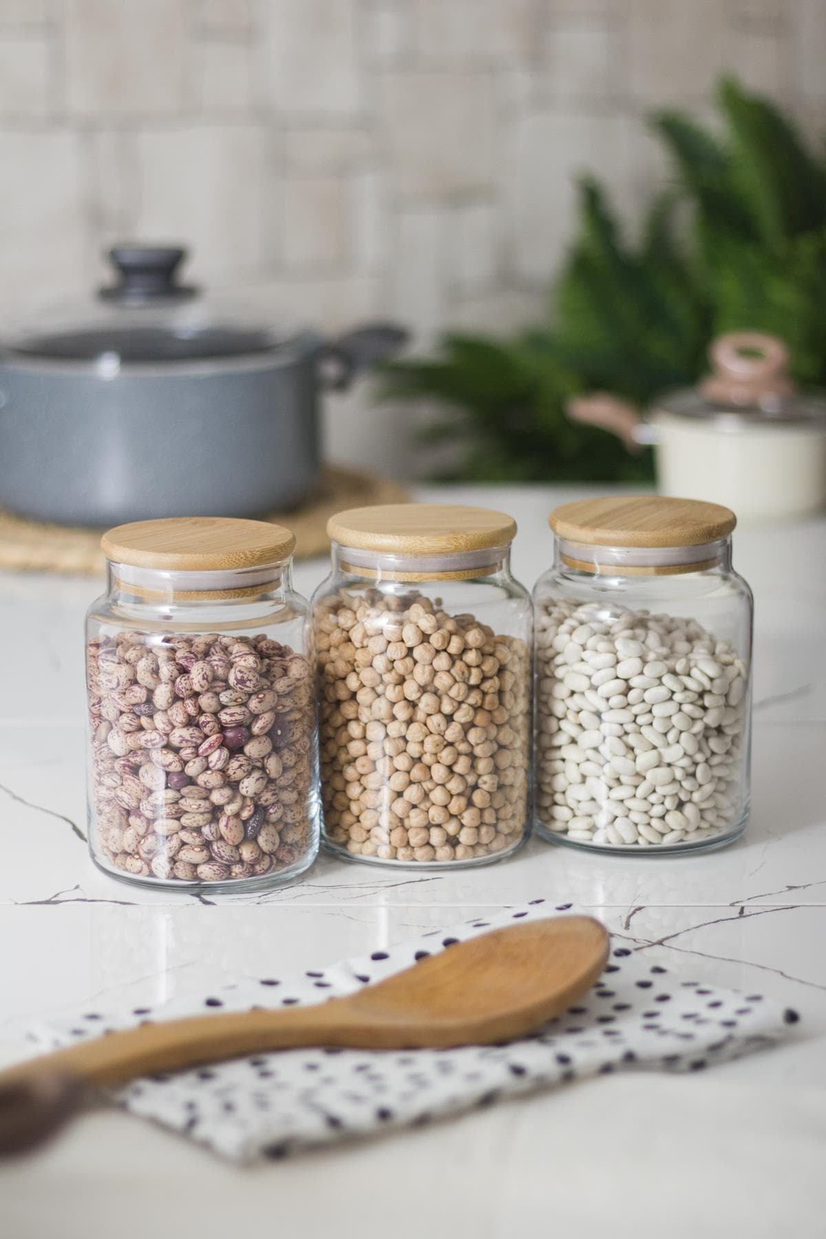 Premium Bambu Kapaklı Cam Kavanoz 3'lü Set - Vakumlu Saklama Kabı 800 ml