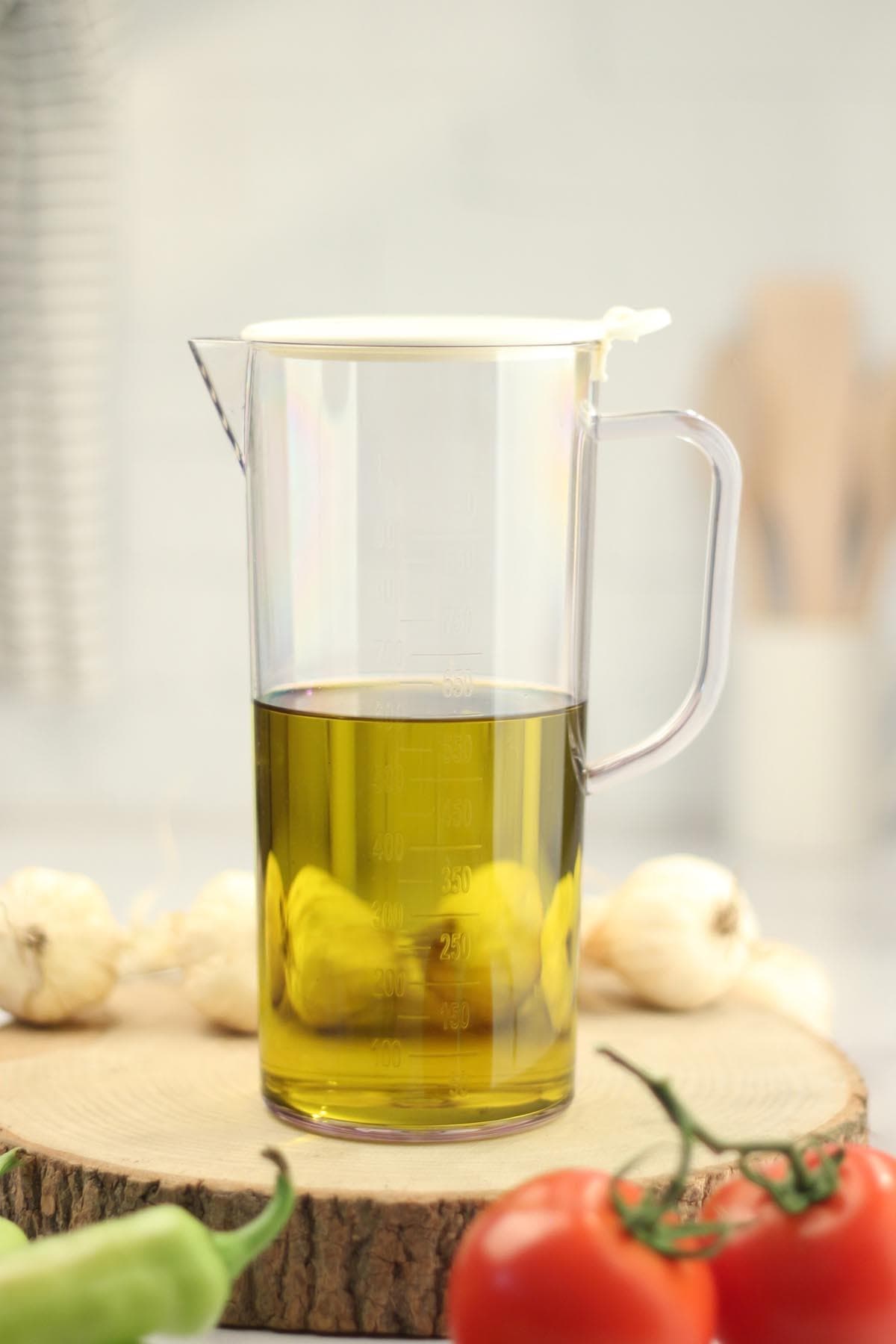 Ew's Kitchenware Akrilik 1 LT Yağdanlık ve Ölçü Kabı - Şeffaf, Kırılmaz, BPA İçermez