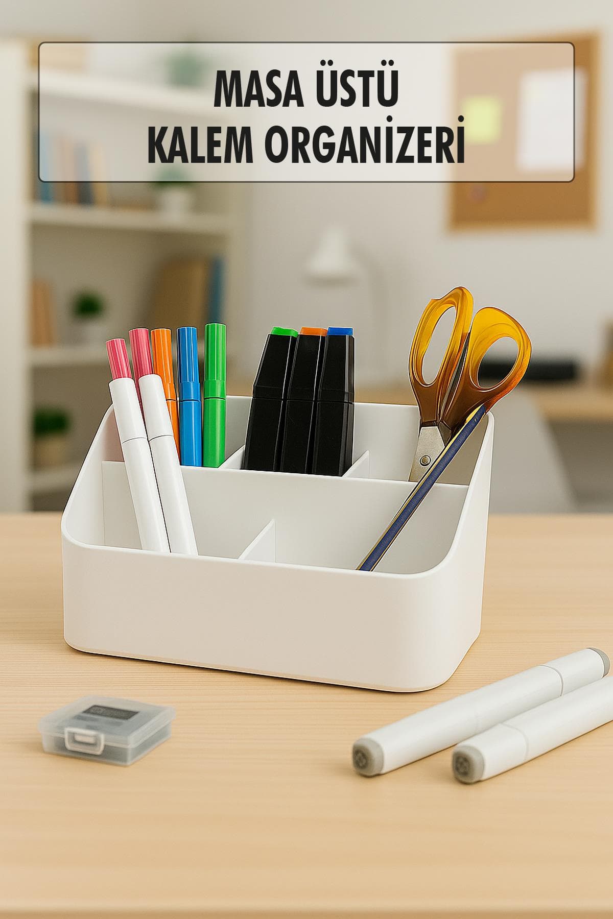 Masaüstü Kalem & Düzenleyici Kalemlik Beyaz
