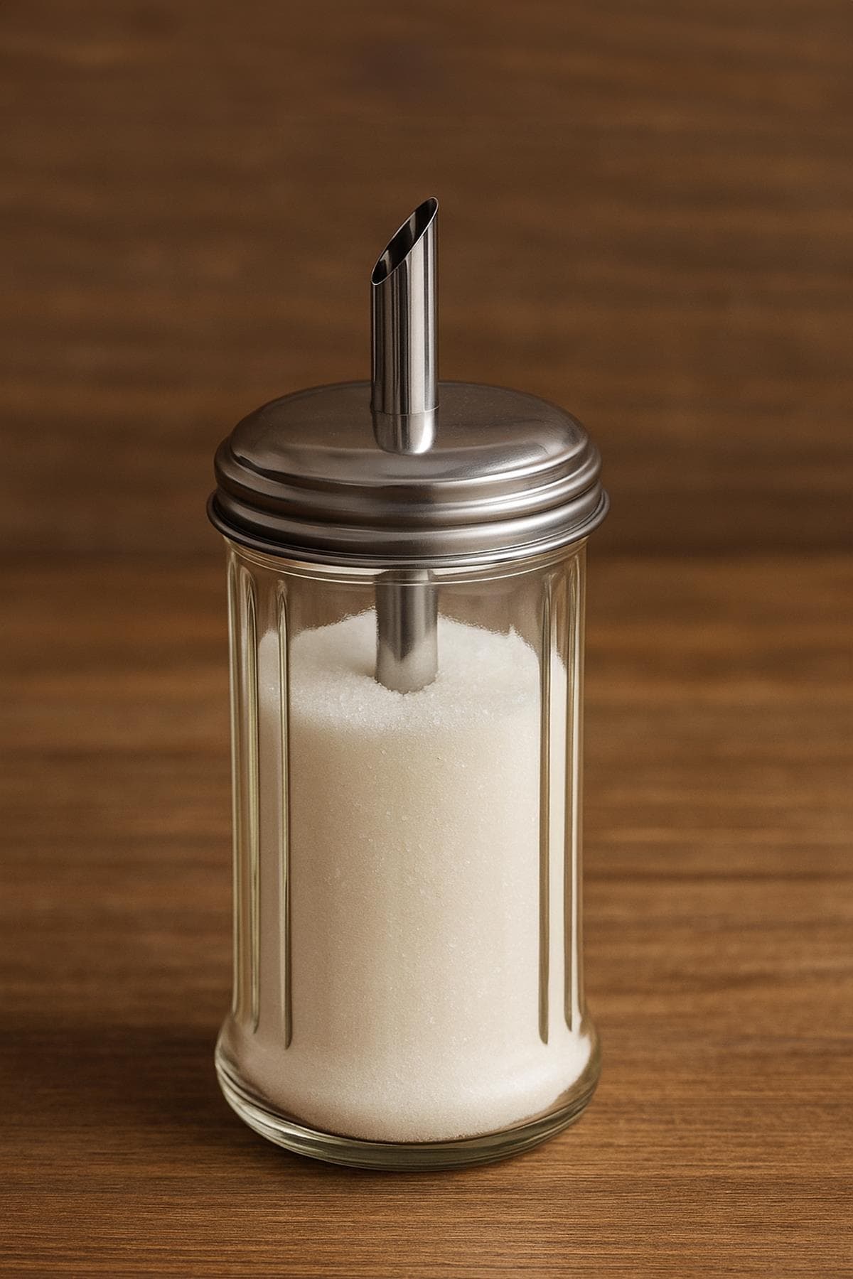 Cam Toz Şekerlik 300 ml Şeffaf Kapaklı Şekerlik Kahve Çay Sunumluk