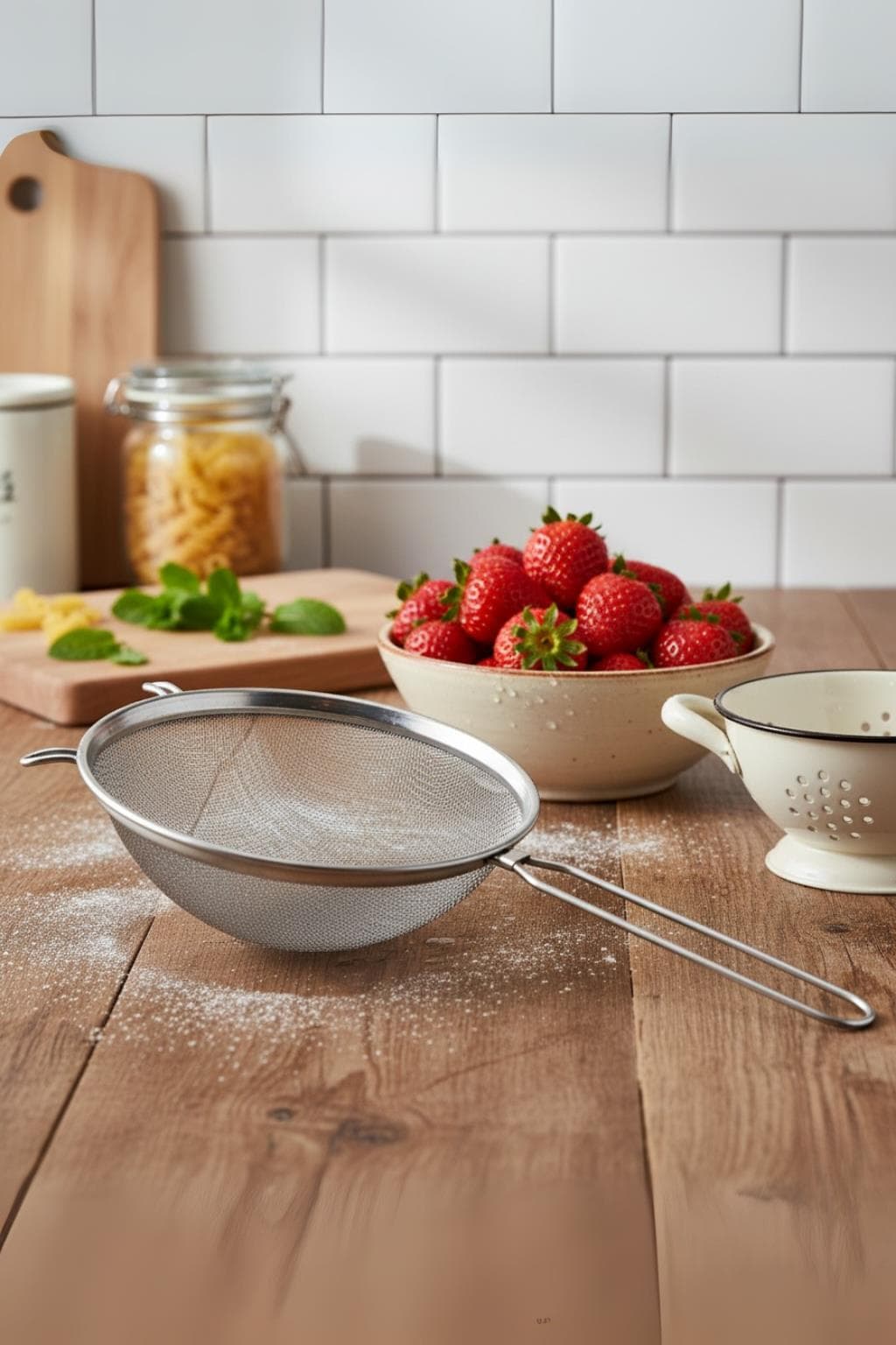 Paslanmaz Çelik Saplı Derin Süzgeç 25 cm Metalik Gri