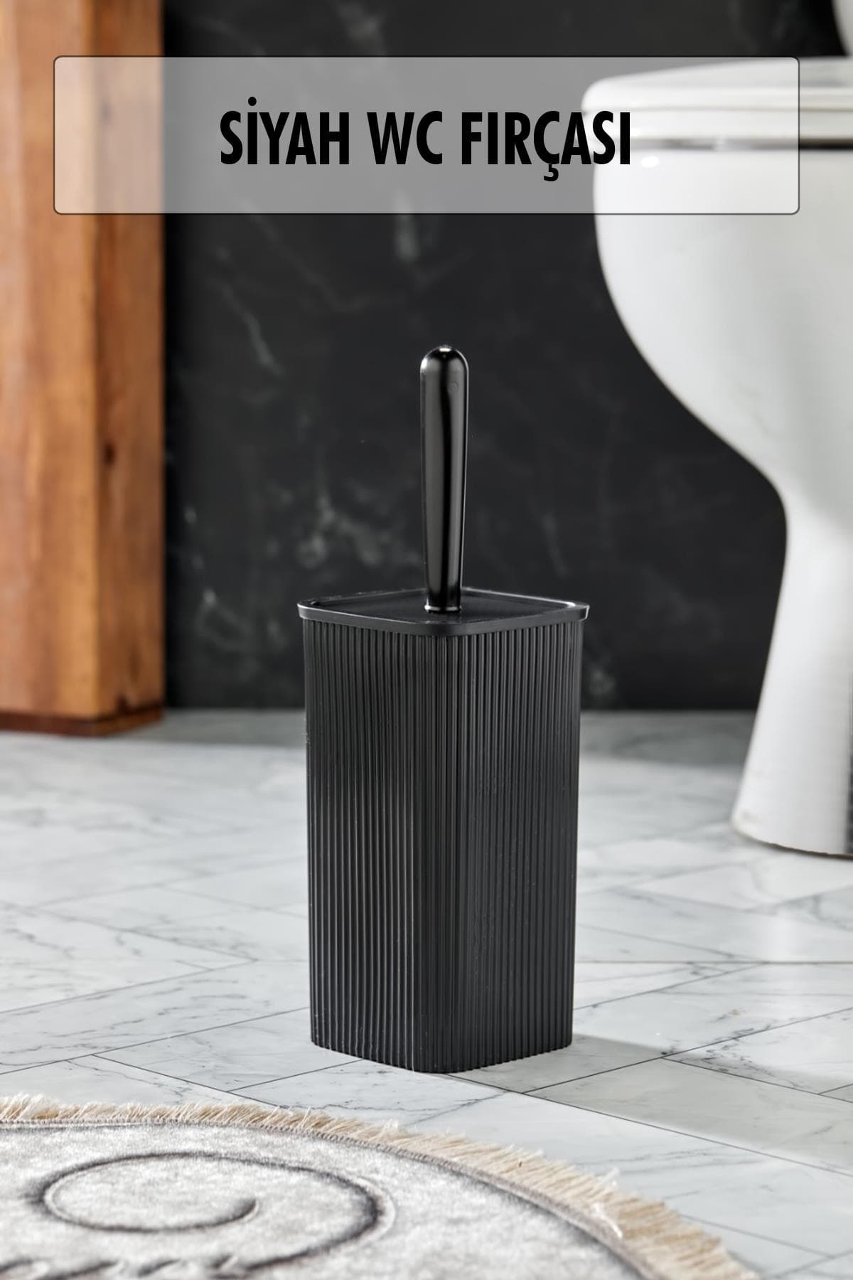WC Fırçası & Tuvalet Fırçası Siyah 2 Parça
