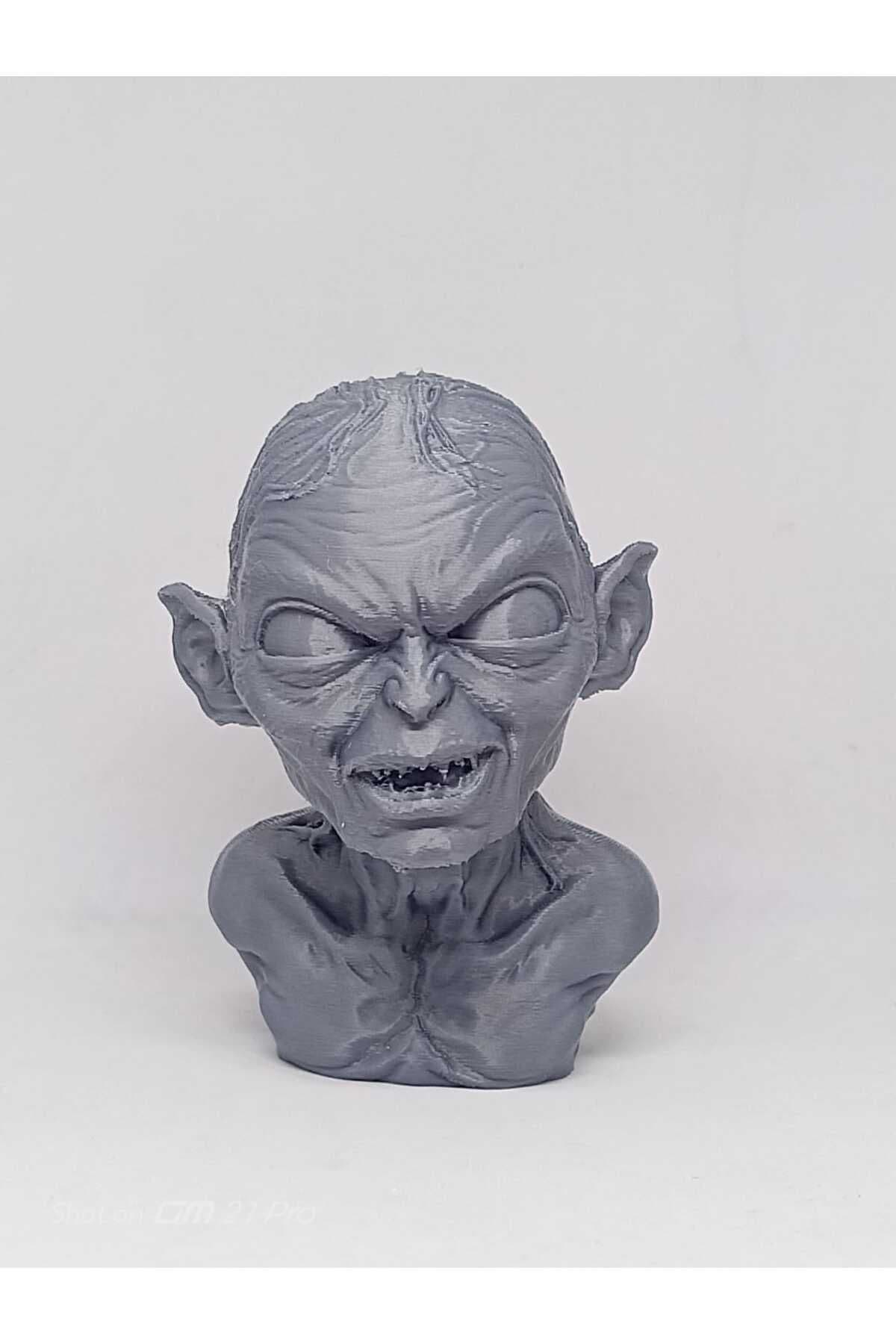 Gollum Büst Figür Yüzüklerin Efendisi Koleksiyonluk 10 Cm Gümüş Detaylı Heykel