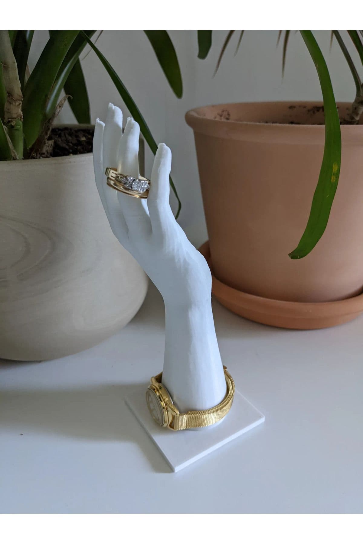 El Şeklinde Takı Tutucu 20cm/Beyaz