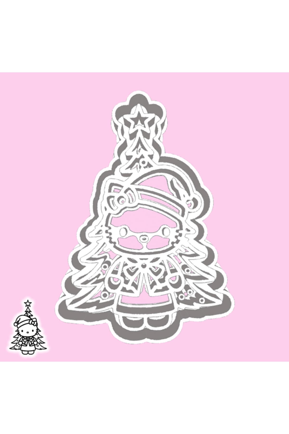 Hello Kitty Yılbaşı Kurabiye Kalıbı 6'lı Set - Çocuklu Aileler İçin Eğlenceli Fırın Aksesuarı