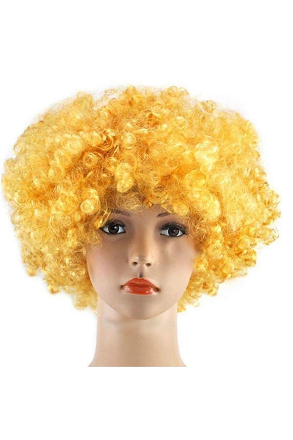 Premium Altın Sarısı Bonus Peruk - Parti Kostüm ve Doğum Günü Etkinlik Aksesuarı