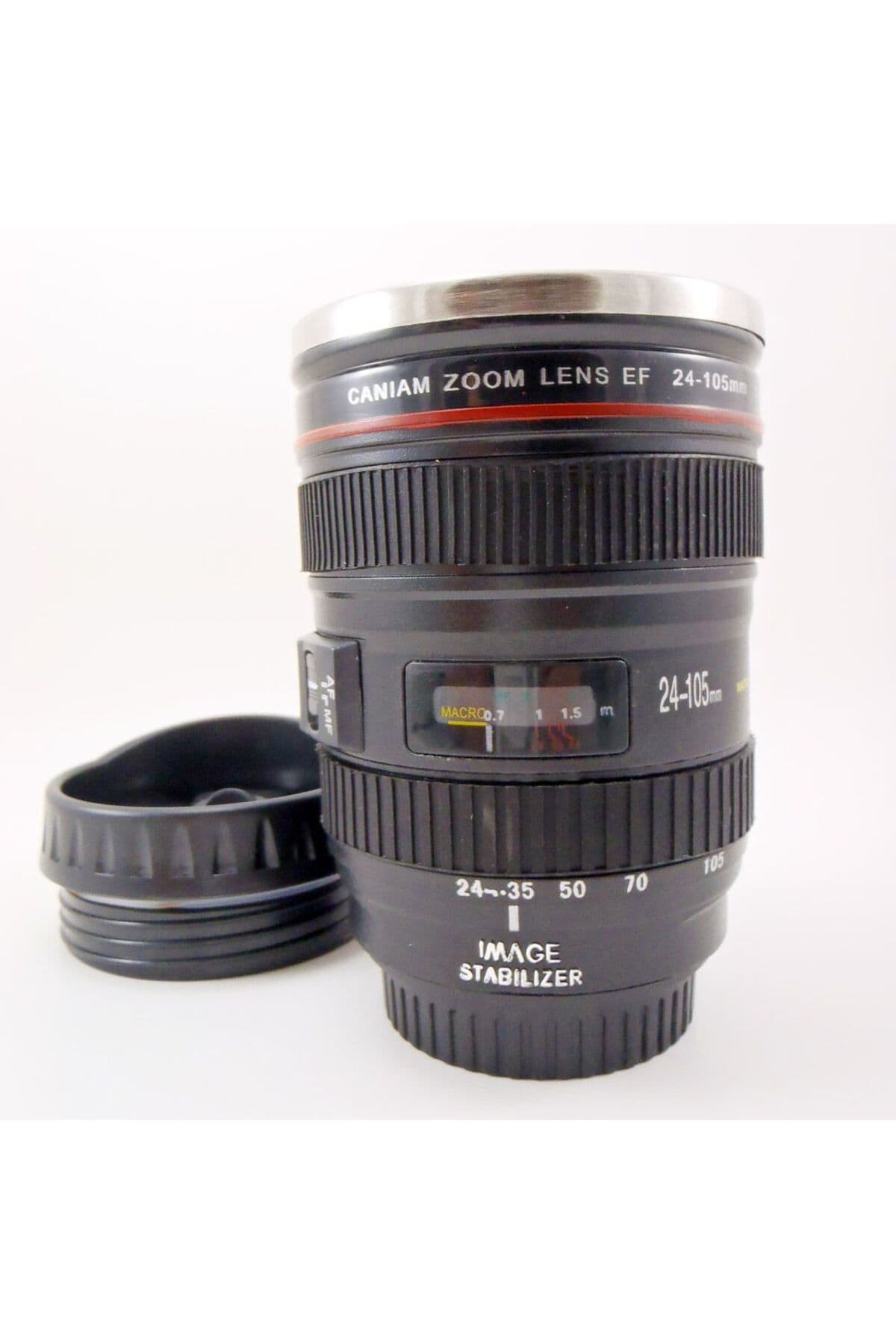 Fotoğraf Makinesi Lens Tasarımlı Termos Bardak - Objektif Görünümlü Sıcak Soğuk Koruyucu