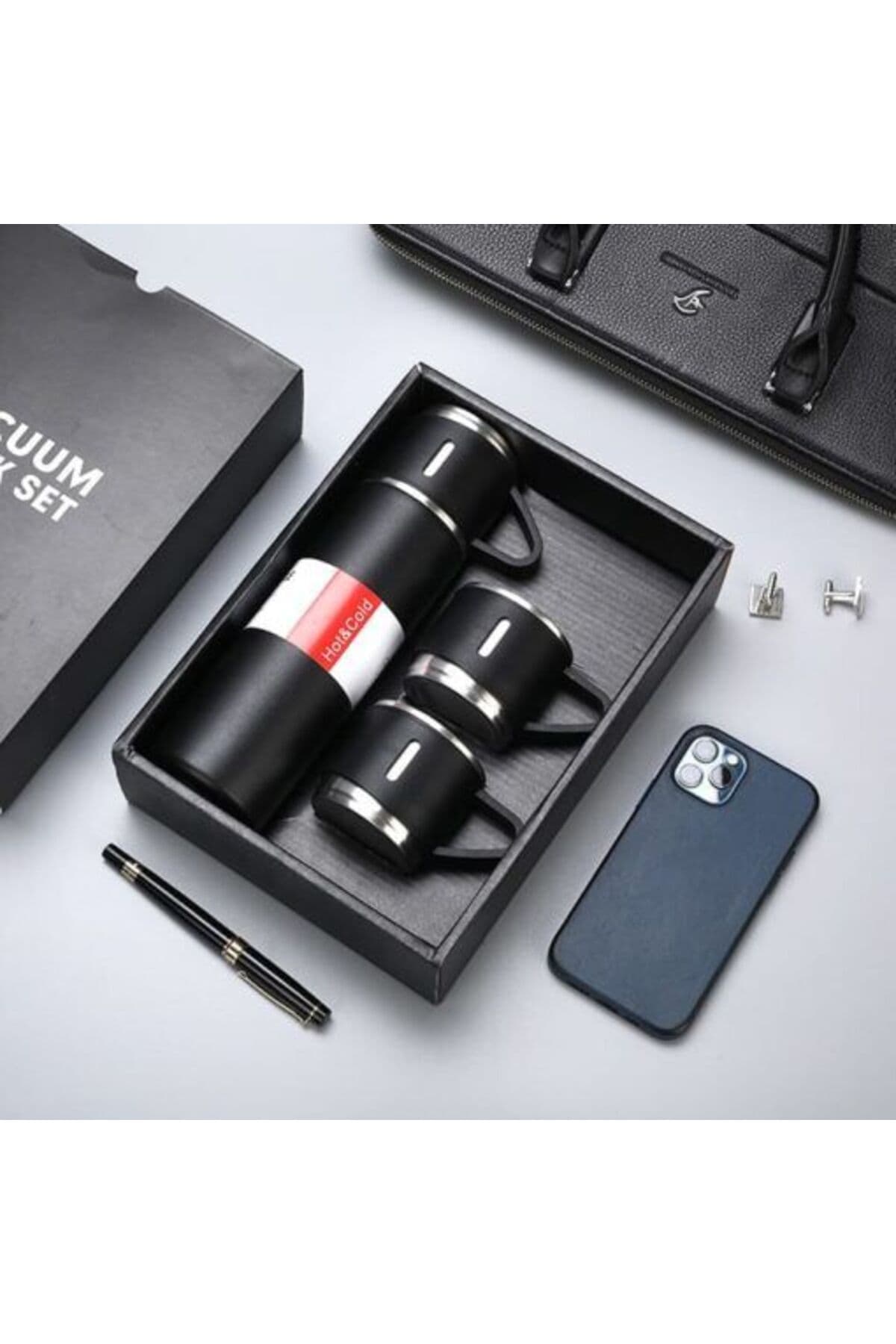 Premium 500 ml Kutulu Termos Set - 12 Saat Sıcak Soğuk Koruma, Kamp Seyahat