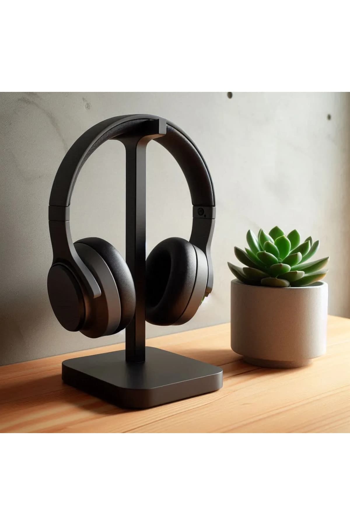 Premium Bilgisayar Kulaklık Askısı - Siyah, Masaüstü Düzen ve Şarj Çözümü