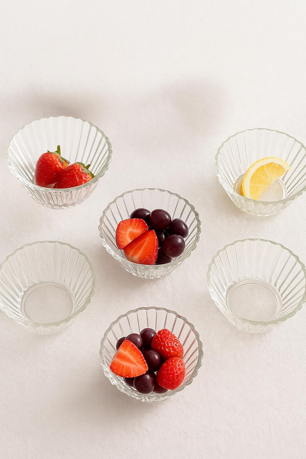 Kristal Görünümlü Cam Çerezlik Sunum Kasesi Seti 6'lı 150ml Sosluk Reçellik