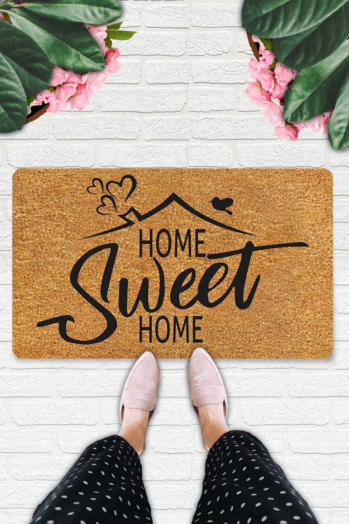 Sweet Home Coco Görünümlü Dekoratif Kapı Önü & İç Mekan Paspası