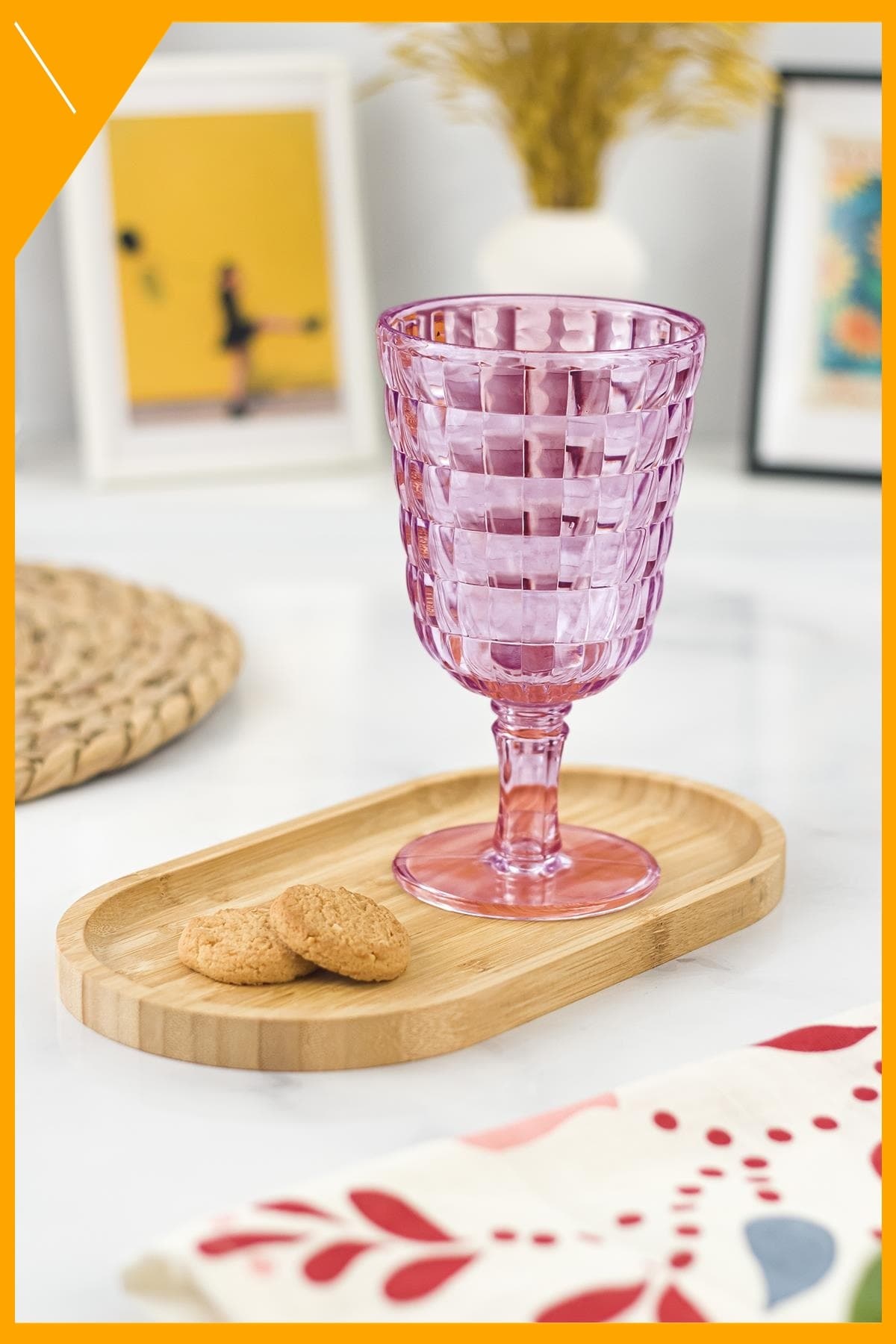 Allegra Mürdüm Kırılmaz Kadeh 450 ml - Şık Tasarım Cam Görünümlü Akrilik Bardak