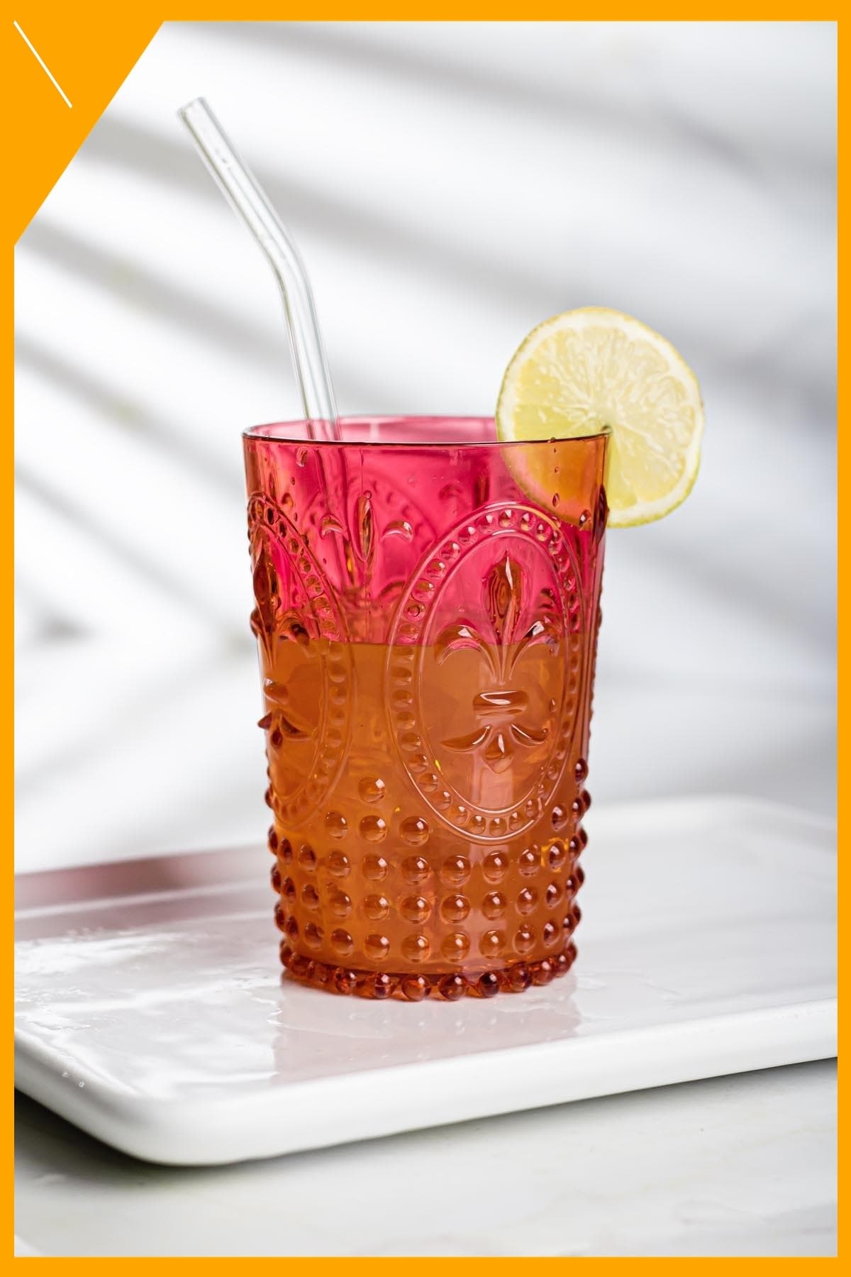 Kırmızı Kırılmaz Akrilik Su ve Meşrubat Bardağı Kahve Yanı Sunum Bardağı 400 ml