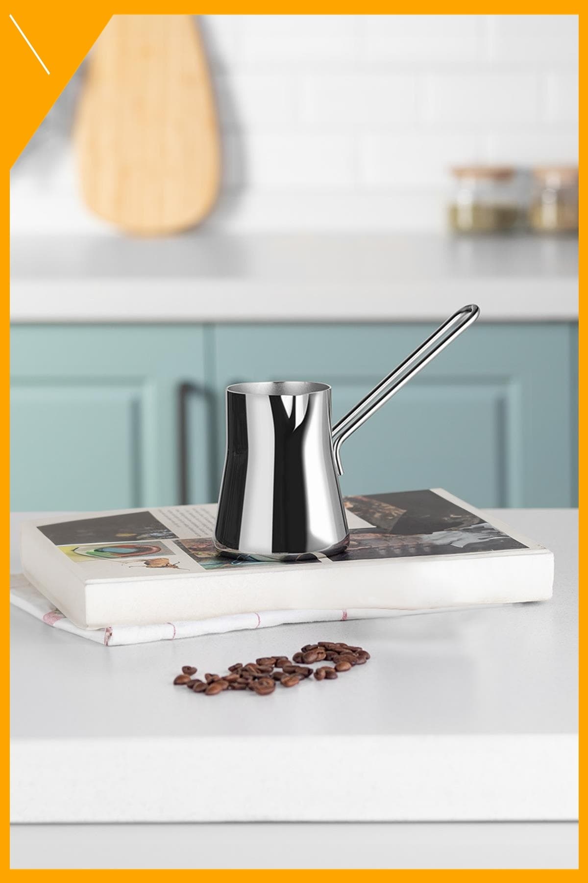 Paslanmaz Çelik Cezve & Sütlük 650 ml Büyük Boy İnox Türk Kahve Pişirme Potu