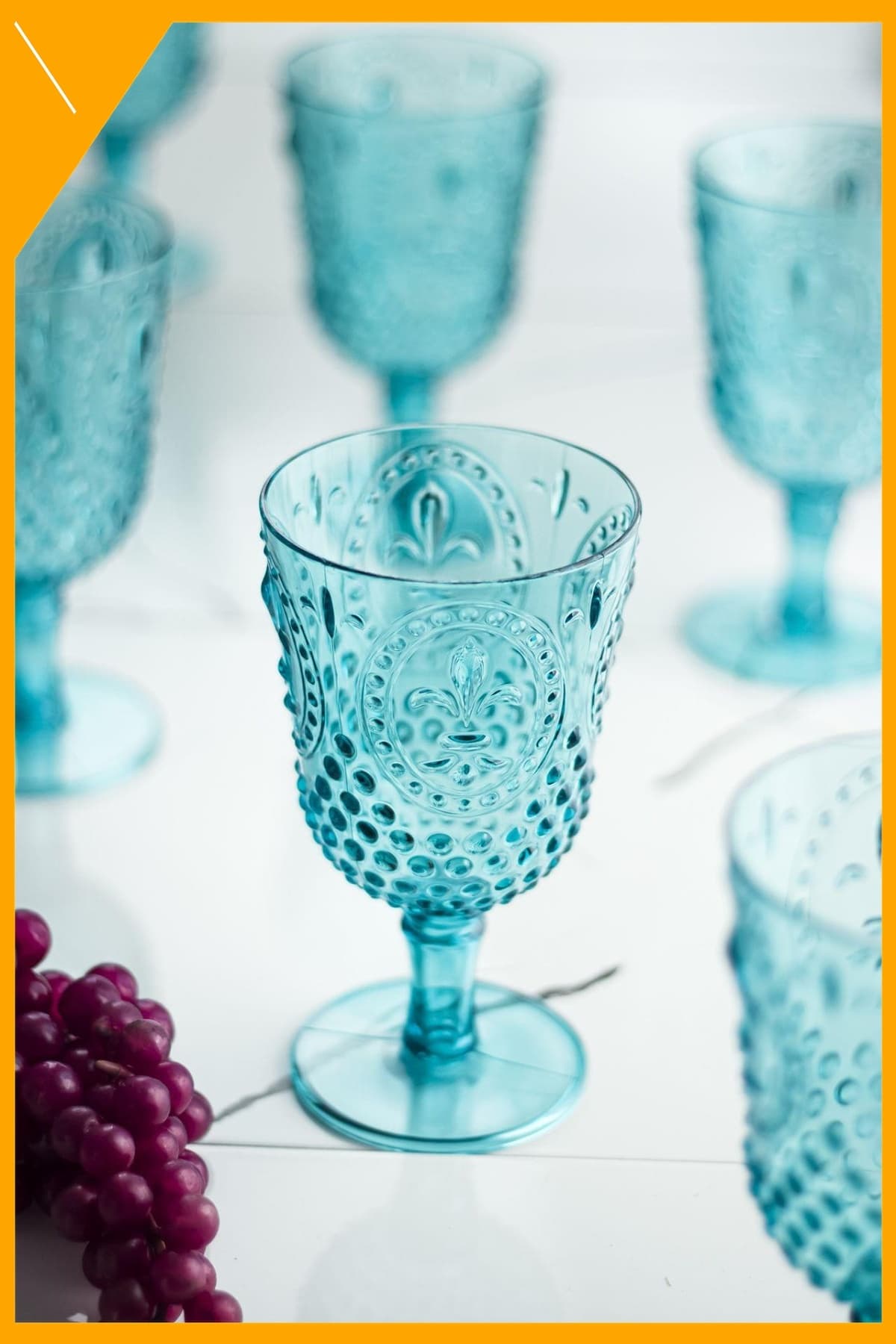 Aquamarin Renkli Kırılmaz Lüks Akrilik Kadeh | Su & Meşrubat Bardağı 450 ml