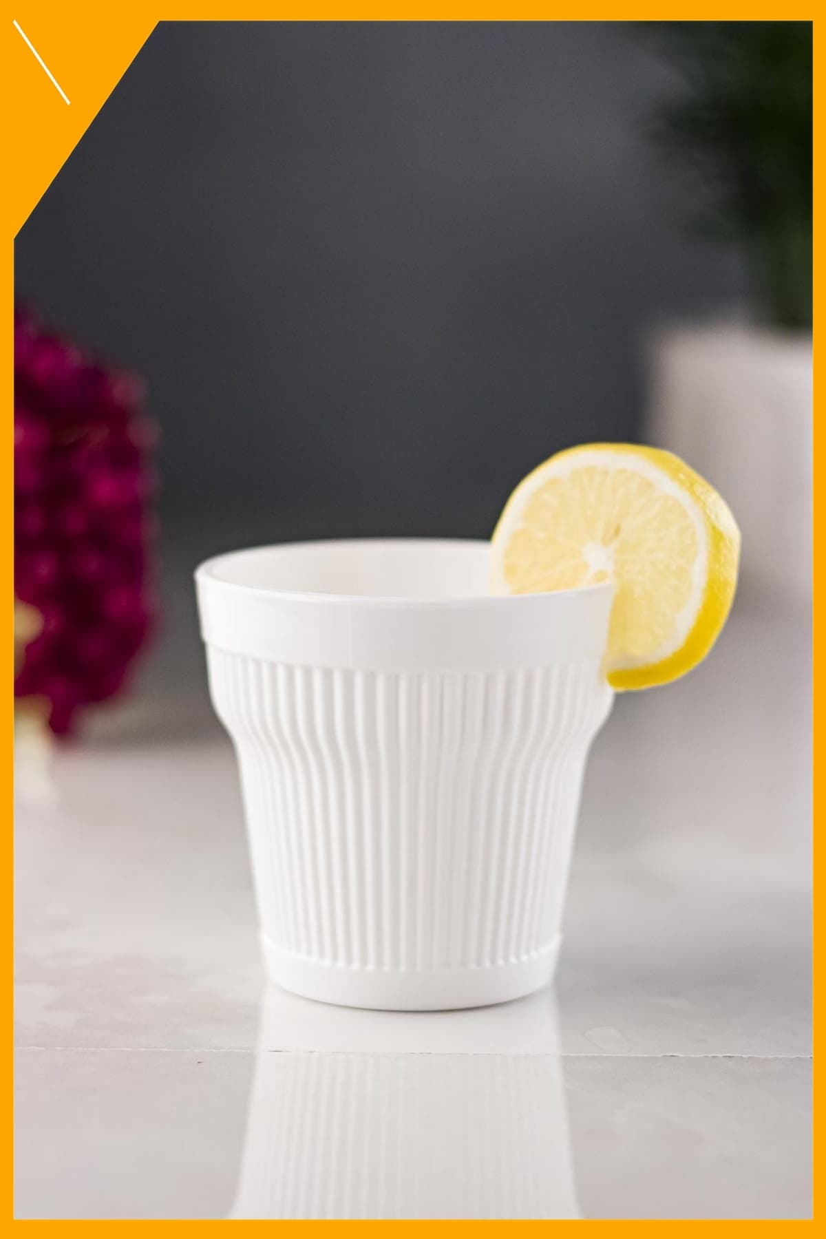 Barok Tasarım Beyaz Kırılmaz Akrilik Su Meşrubat ve Kahve Yanı Bardağı 300 ml