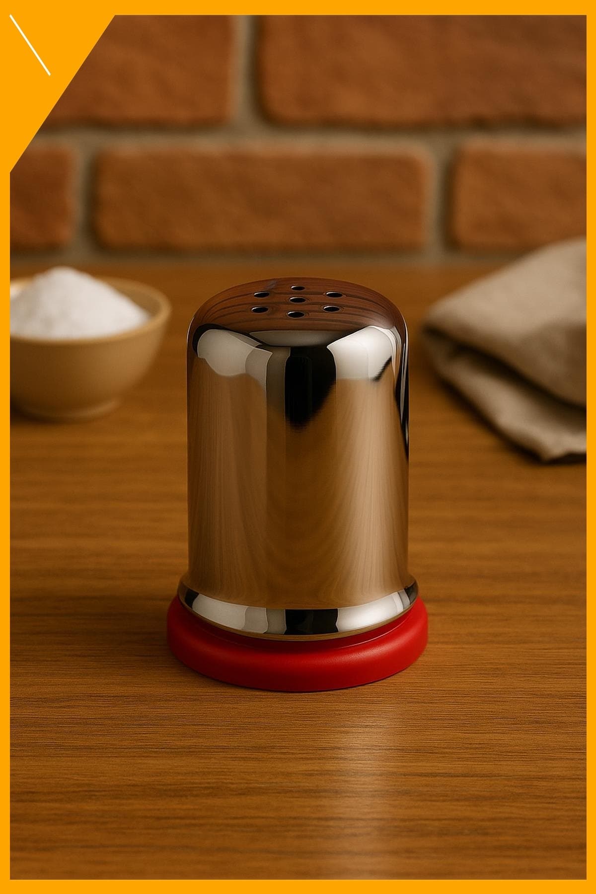 Dayanıklı Paslanmaz Çelik Büyük Boy 8 cm Biberlik | Modern Sofra Şıklığı